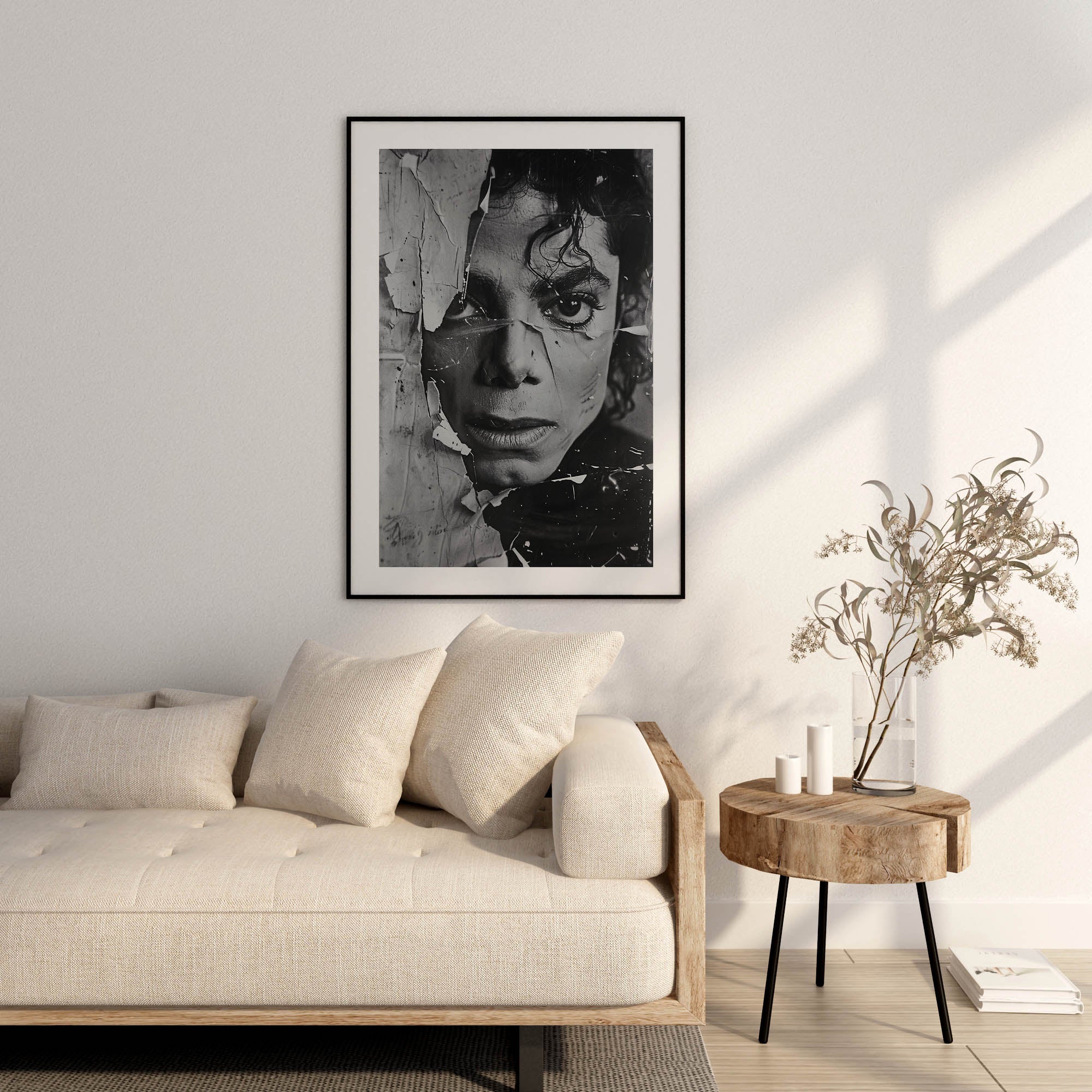 Michael jackson poster in black and white