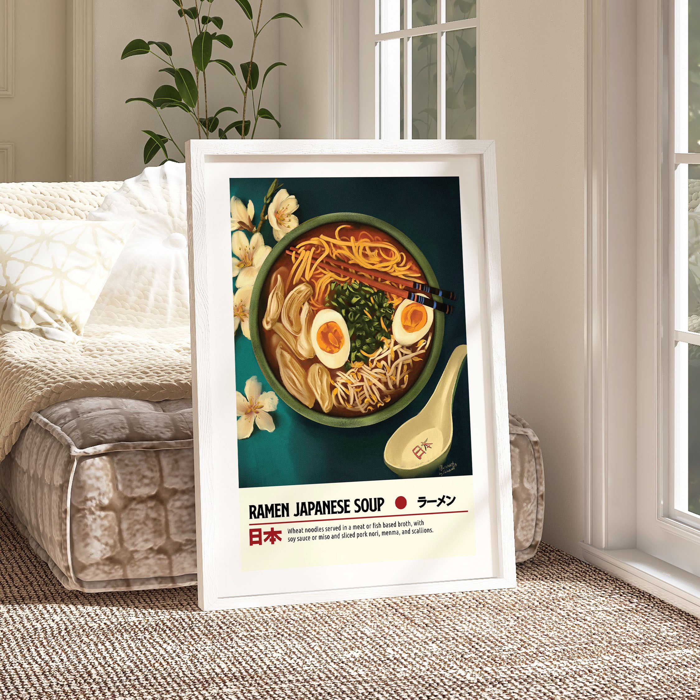 Japanese ramen soup illustration