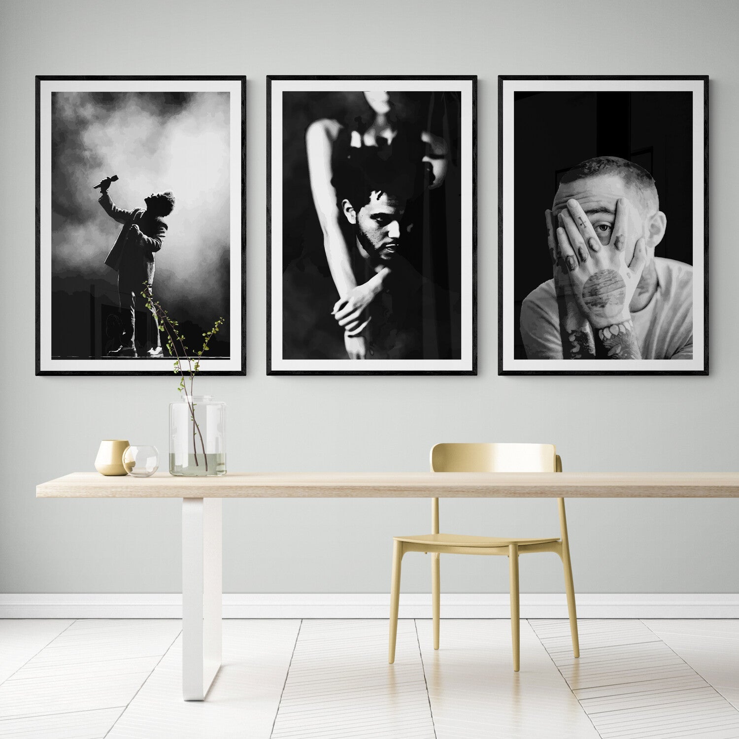 black and white poster of the famous singer, The Weeknd