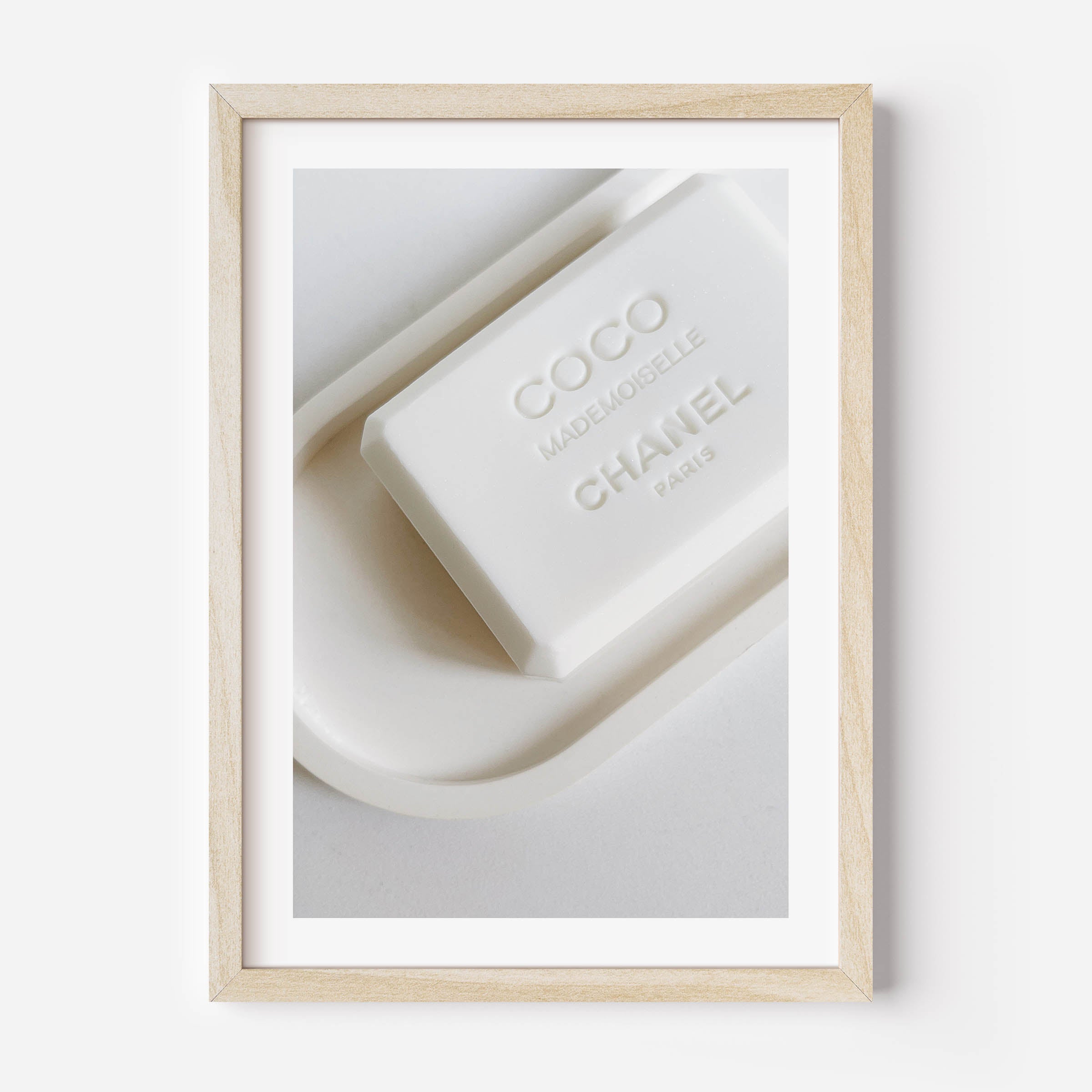 still life poster of a coco Chanel soapbar