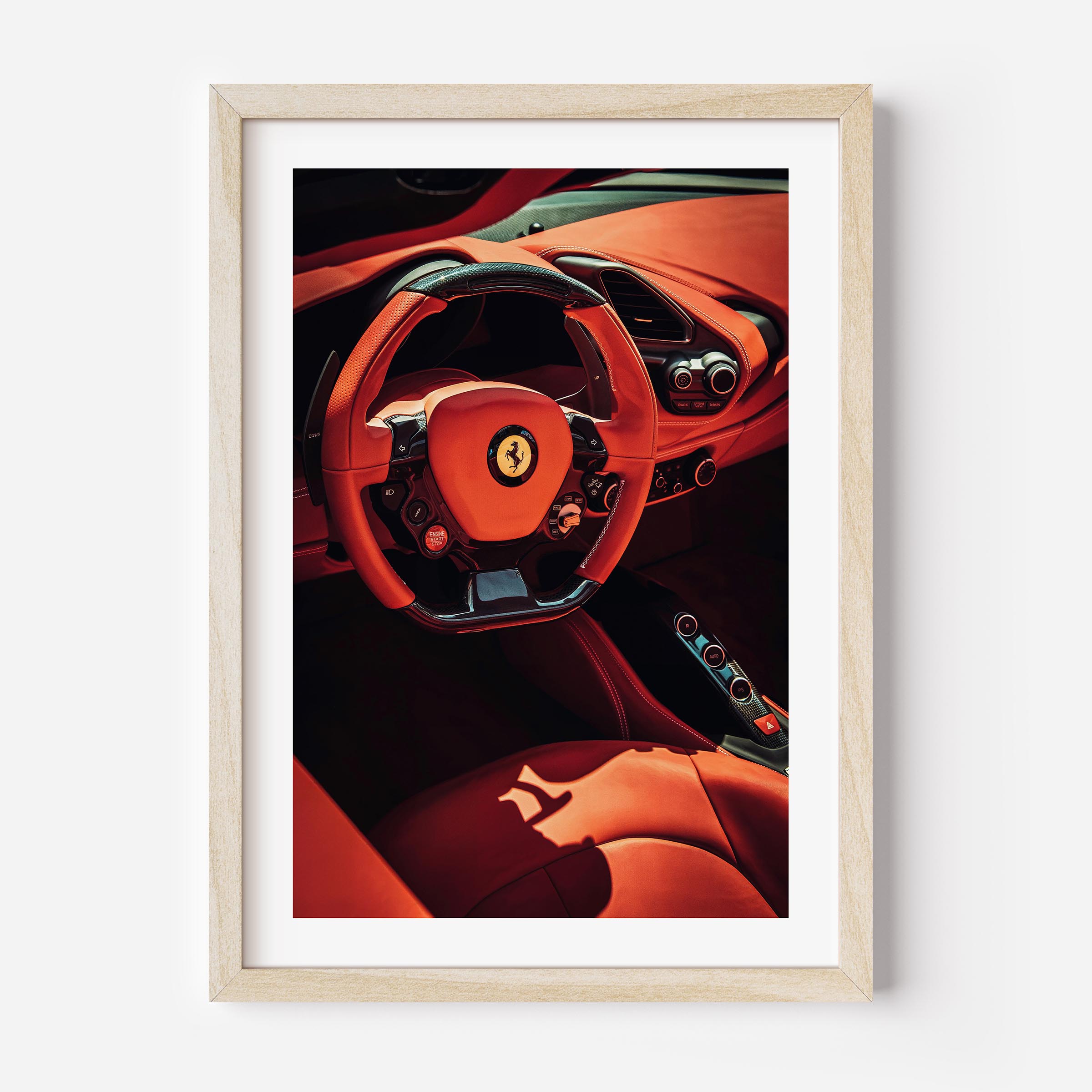 ferrari red interior posters/wall art, home decor, interior design