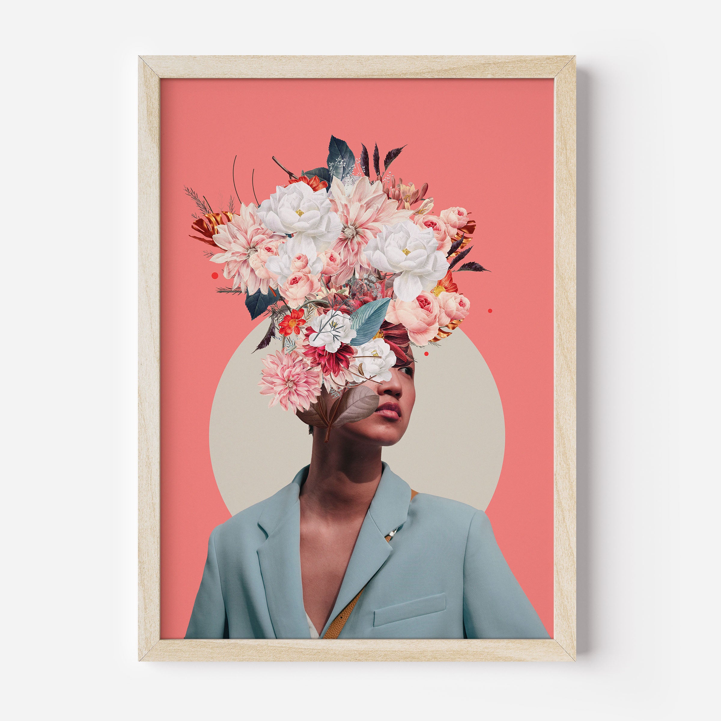 floral portrait illustration poster