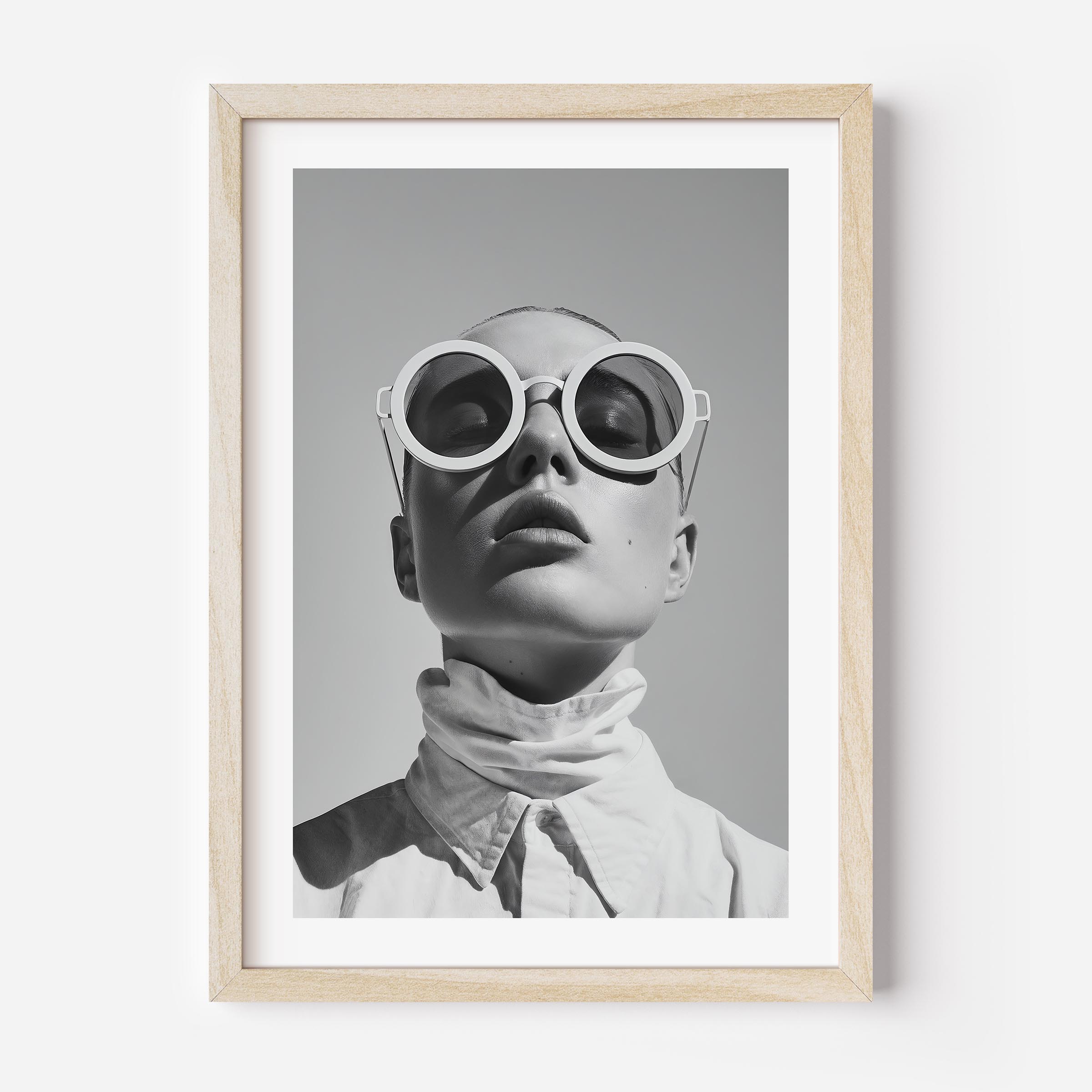 high fashion black and white portrait, fine art, modern, home decor, painting