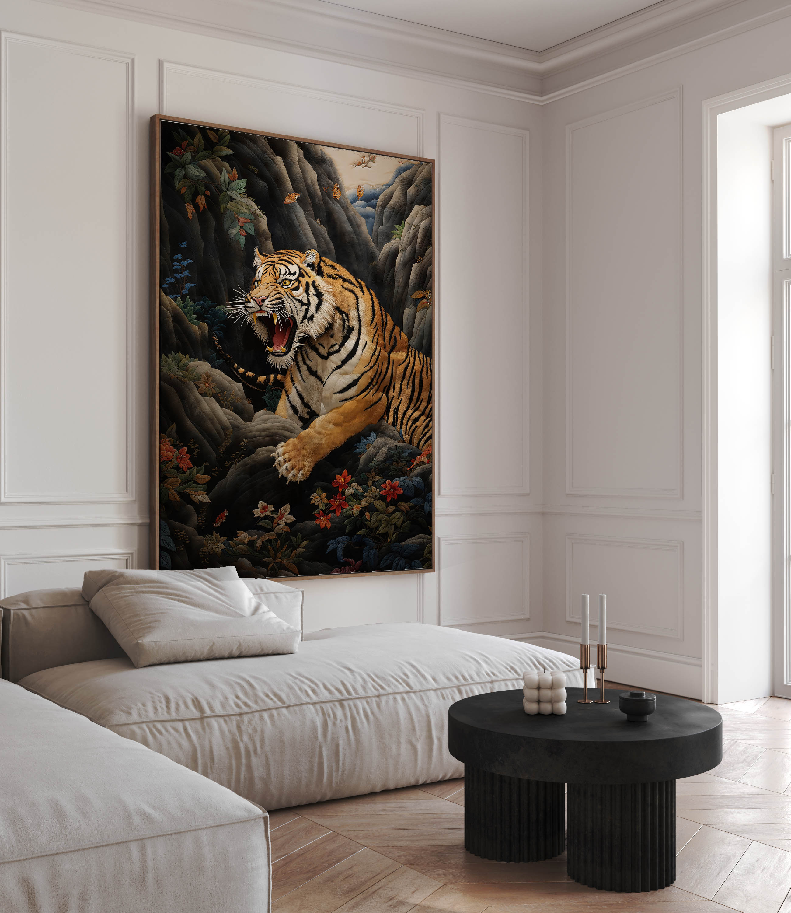 japanese tiger art style cavas print