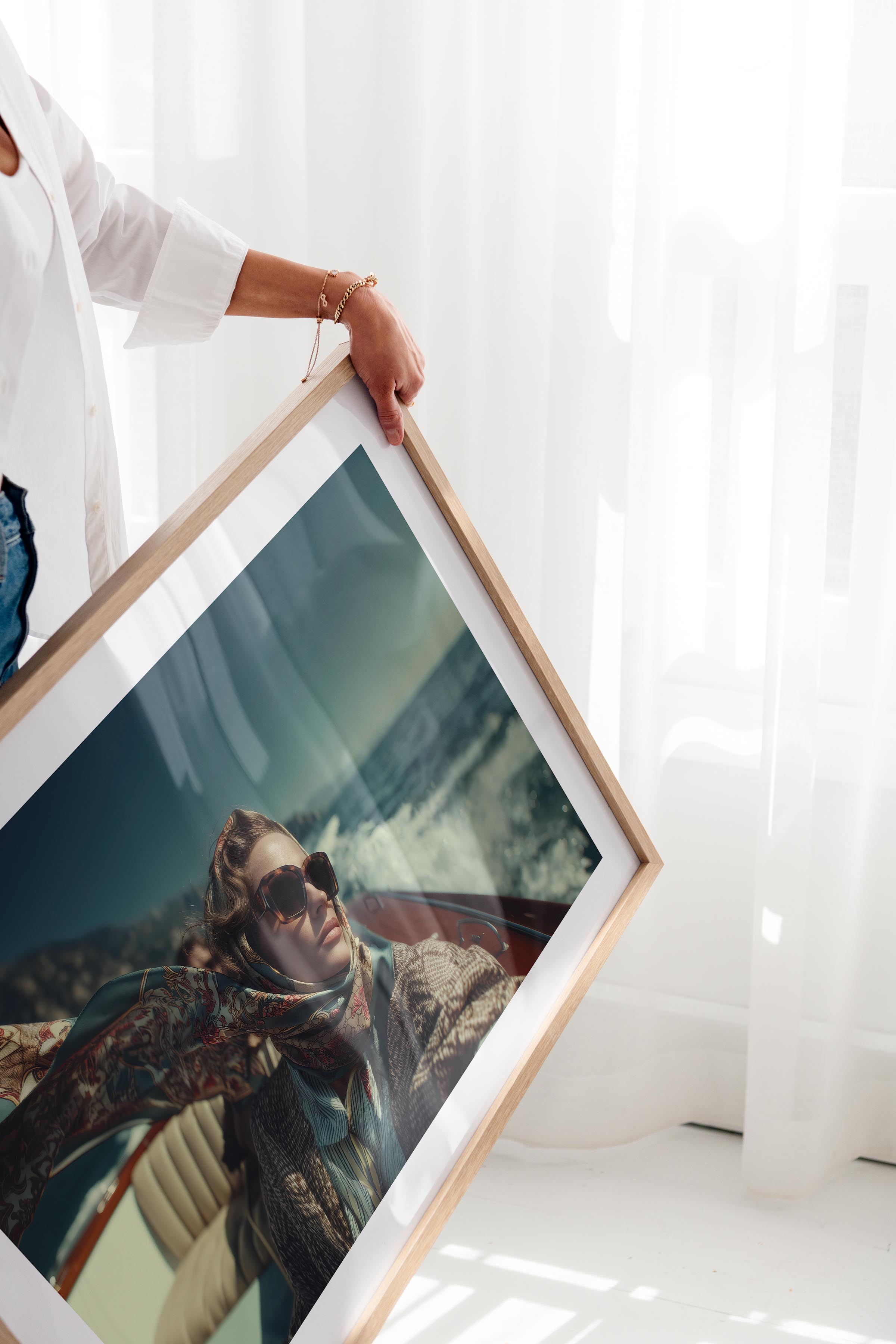 Channel timeless elegance with this vintage-inspired boat scene poster. Featuring rich colors, retro fashion, and old-money Riviera vibes — perfect for adding a touch of cinematic luxury to any modern interior.