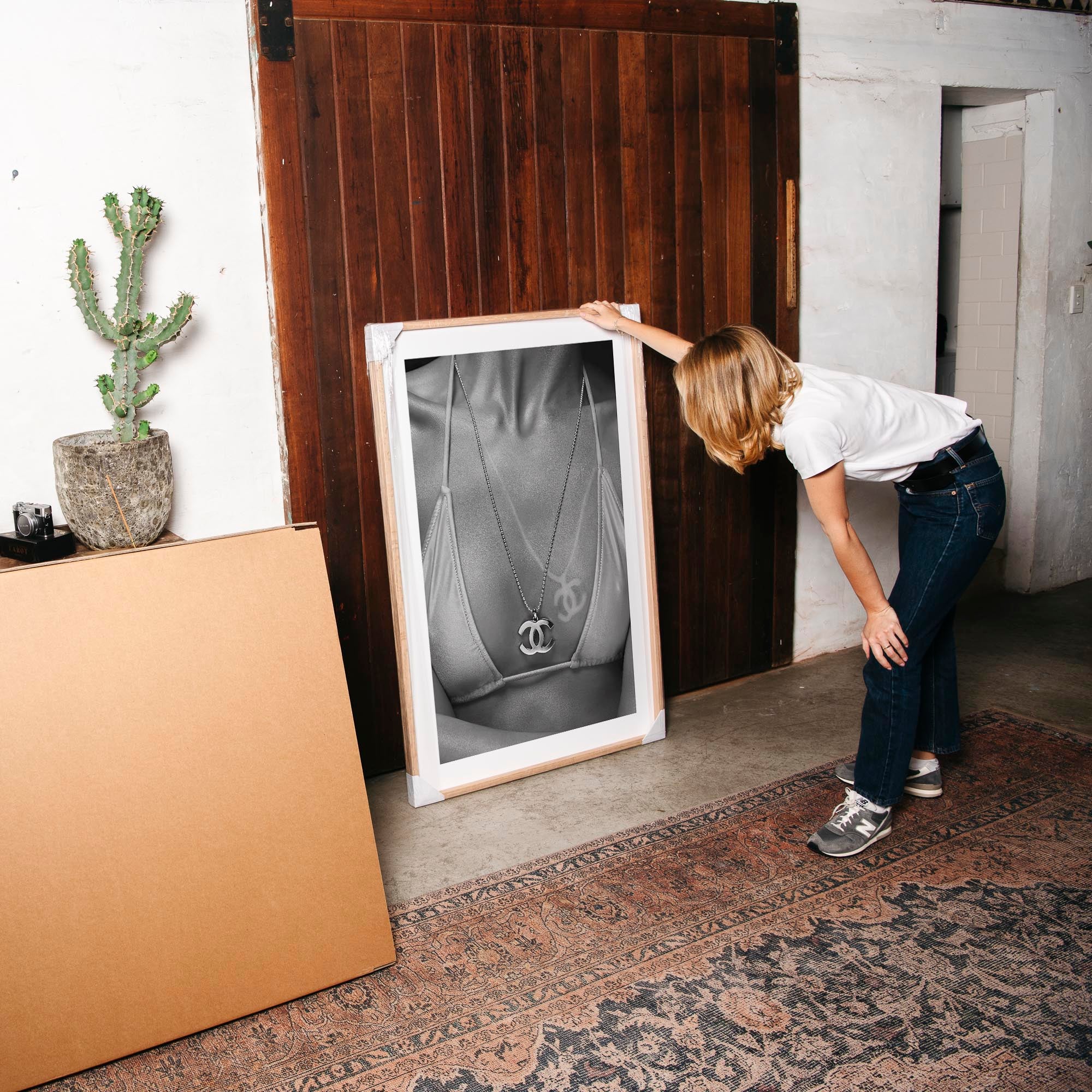 Tan lines black and white fine art poster, print