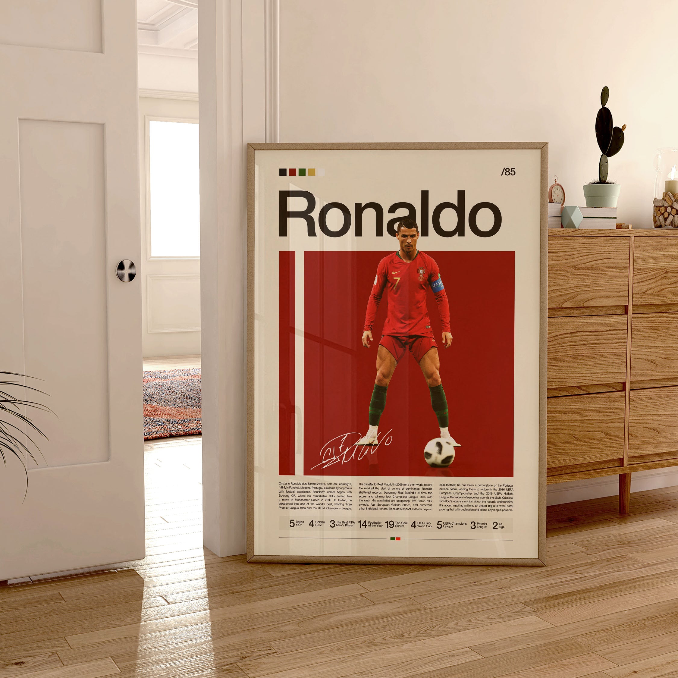 Cristiano Ronaldo, CR7, football, soccer, poster, print, wall art, frame, home decor
