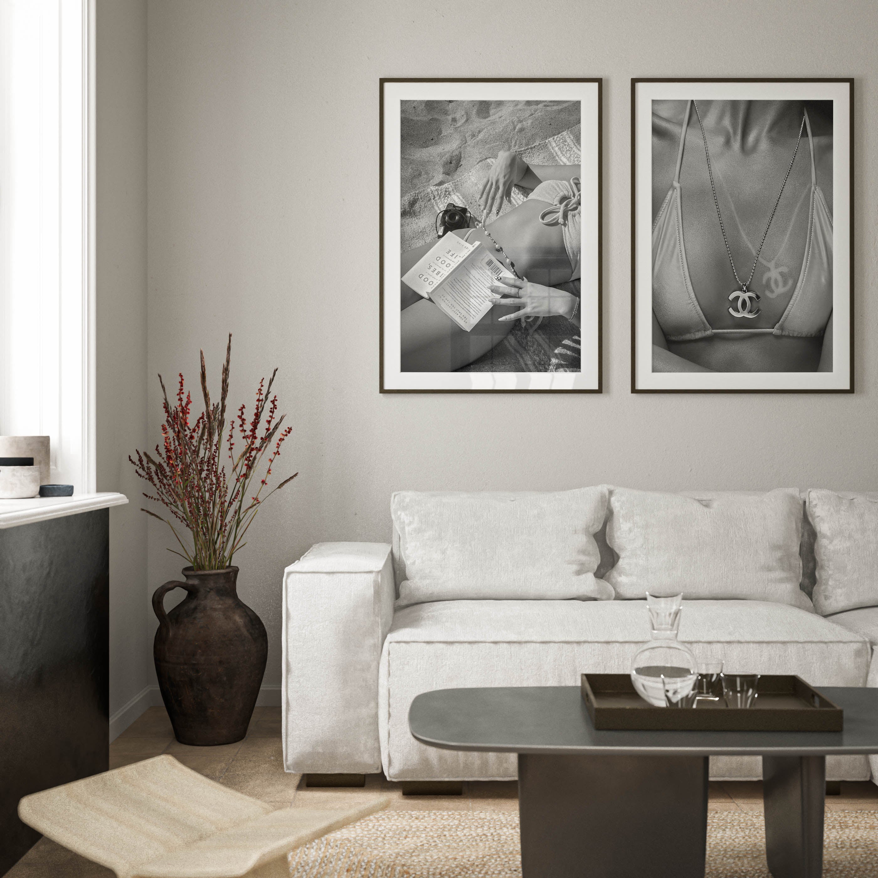 black and white chanel poster, painting, wall art, print