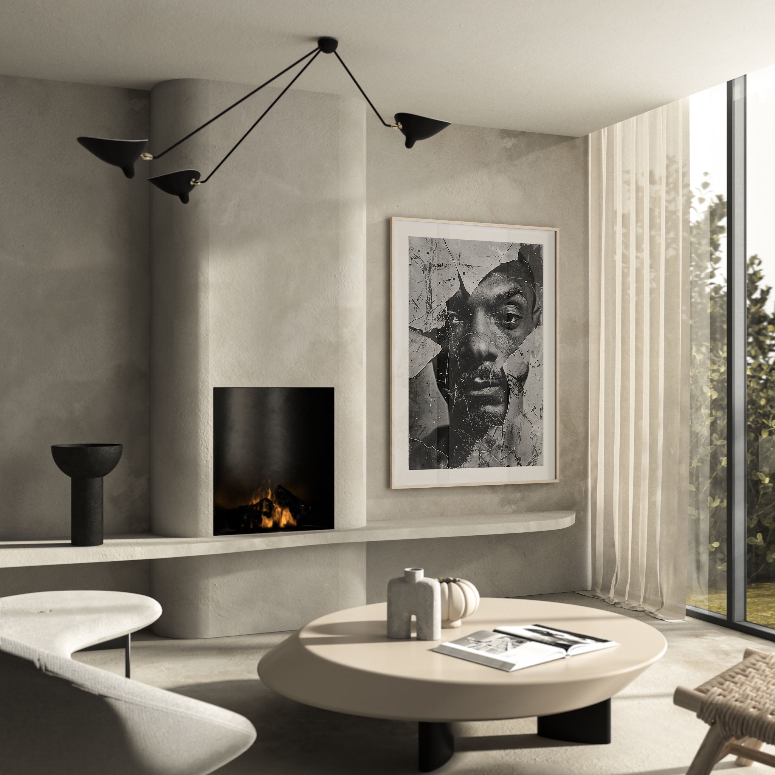 snoop dogg black and white poster/print/wall art/wall decor/interior design