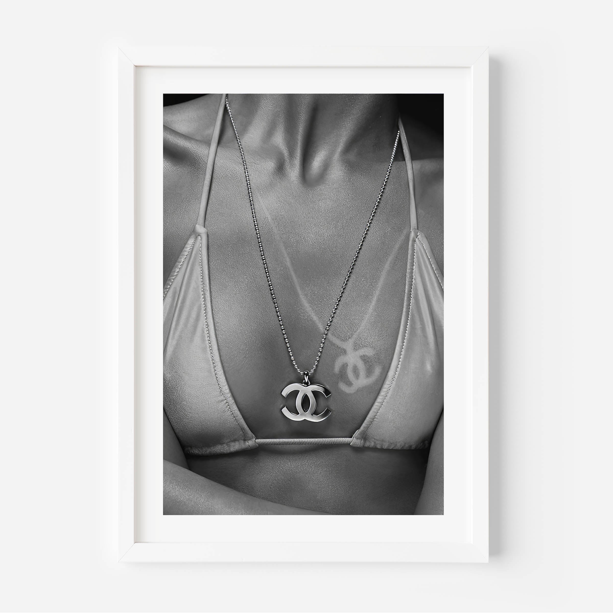 black and white chanel poster, painting, wall art, print