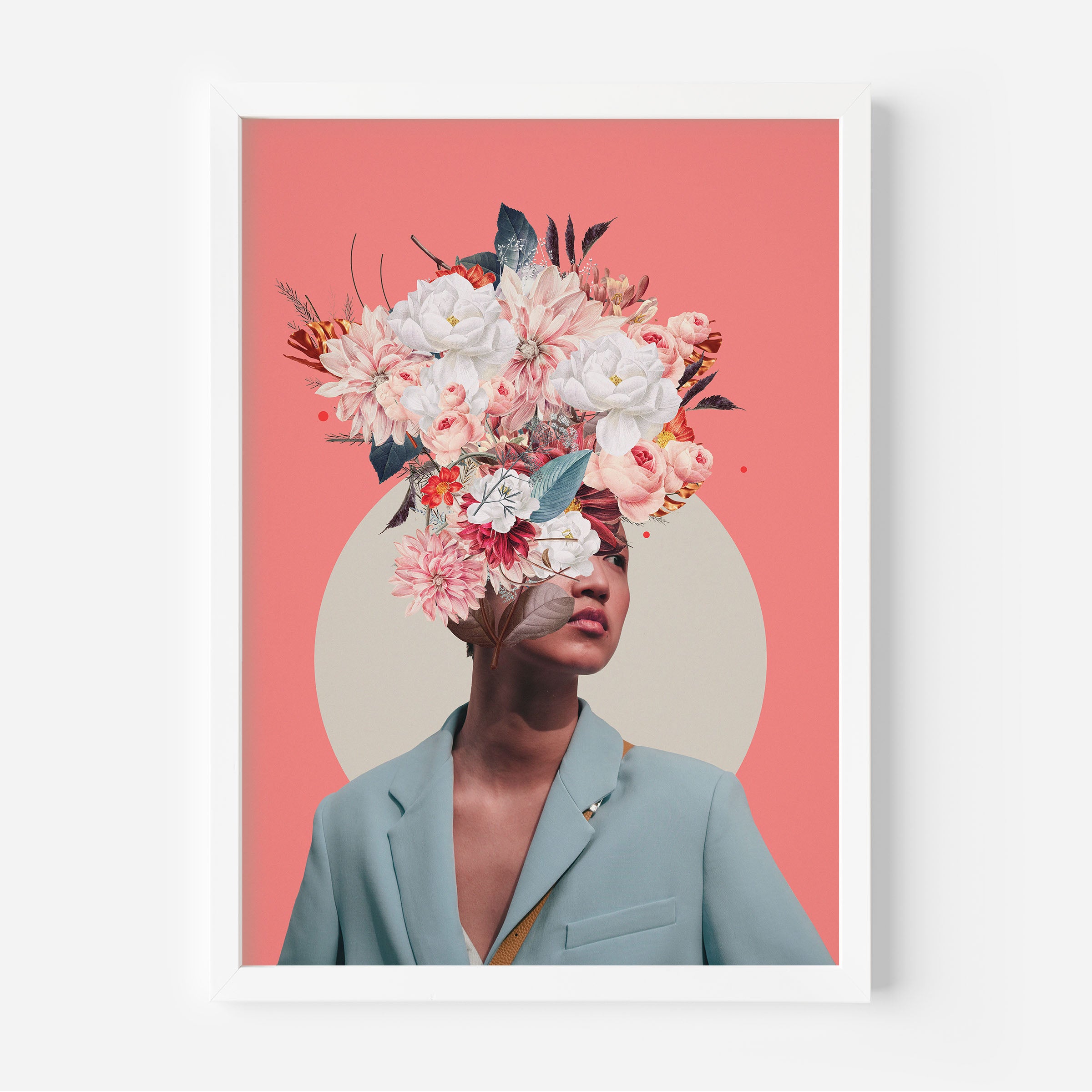 floral portrait illustration poster
