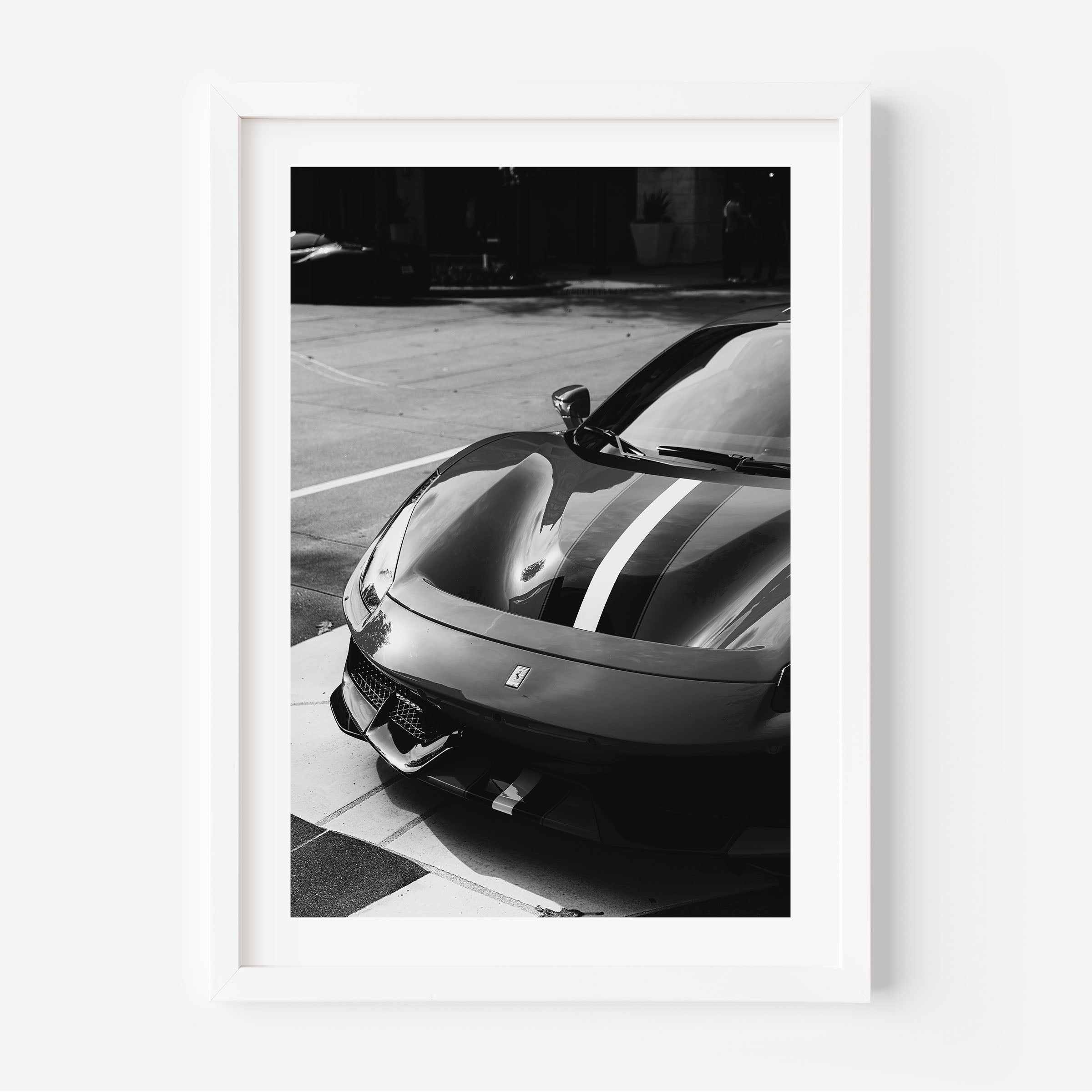Ferrari Black and White Poster