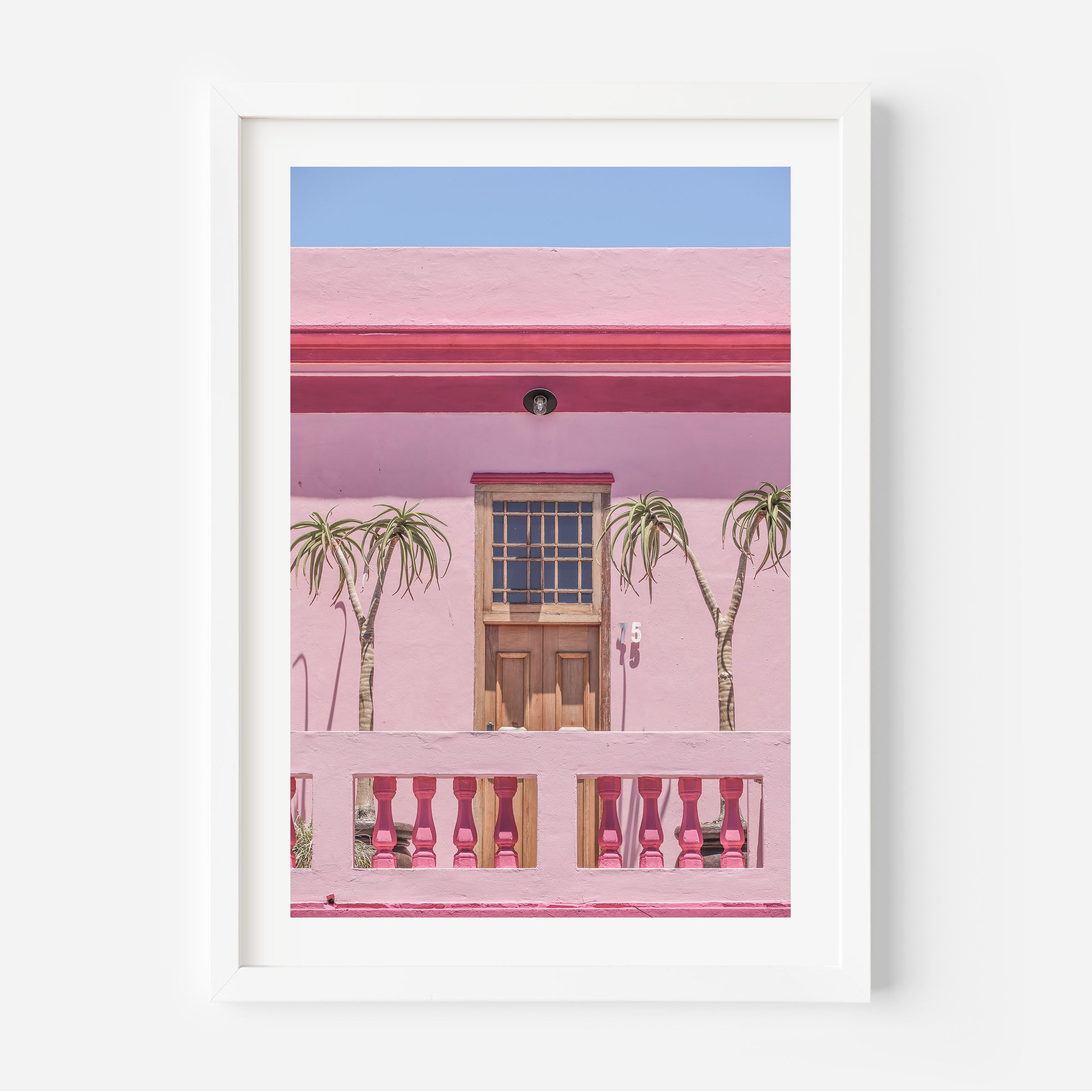 Tropical pink house poster/ wall decor/ wall art