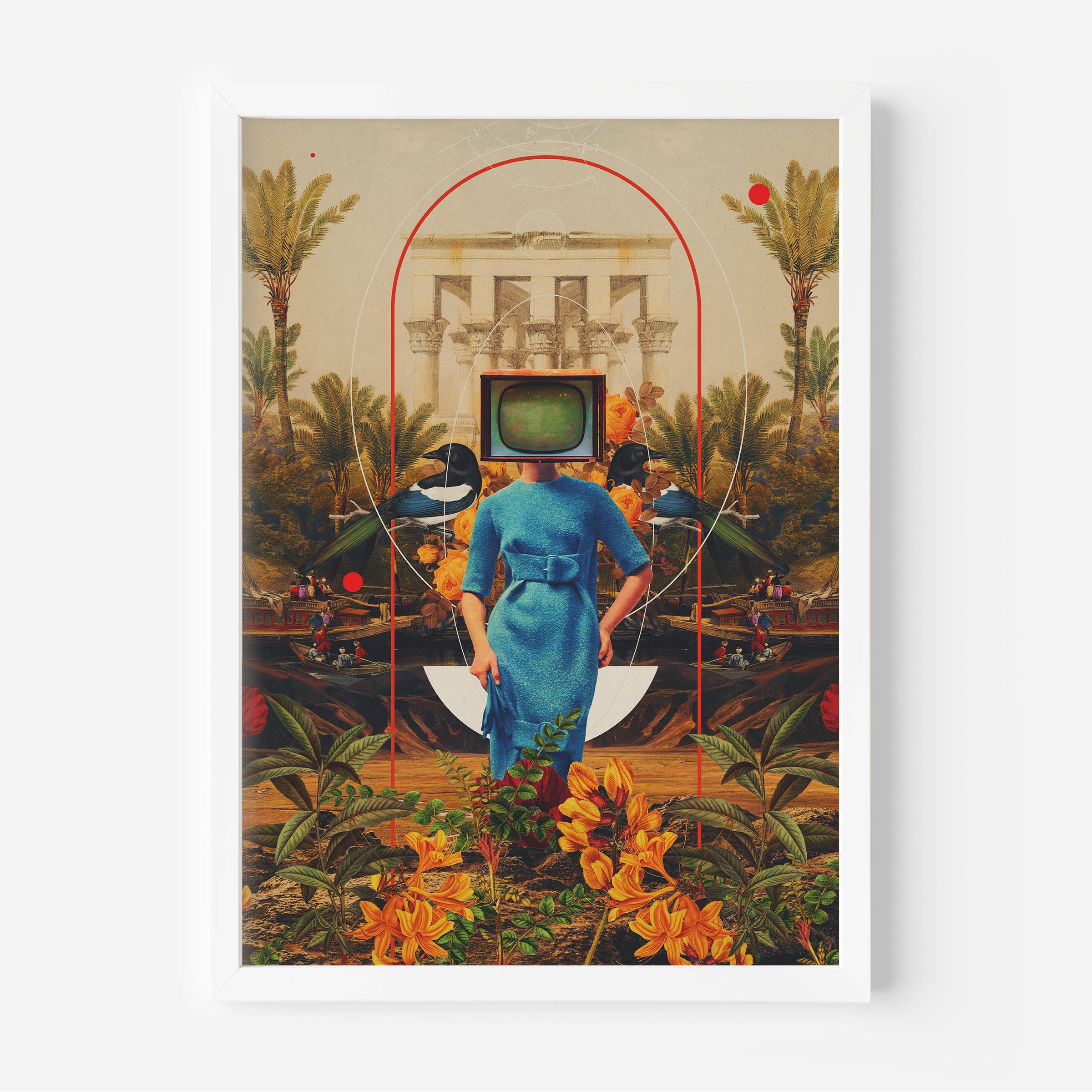 floral illustration of a woman