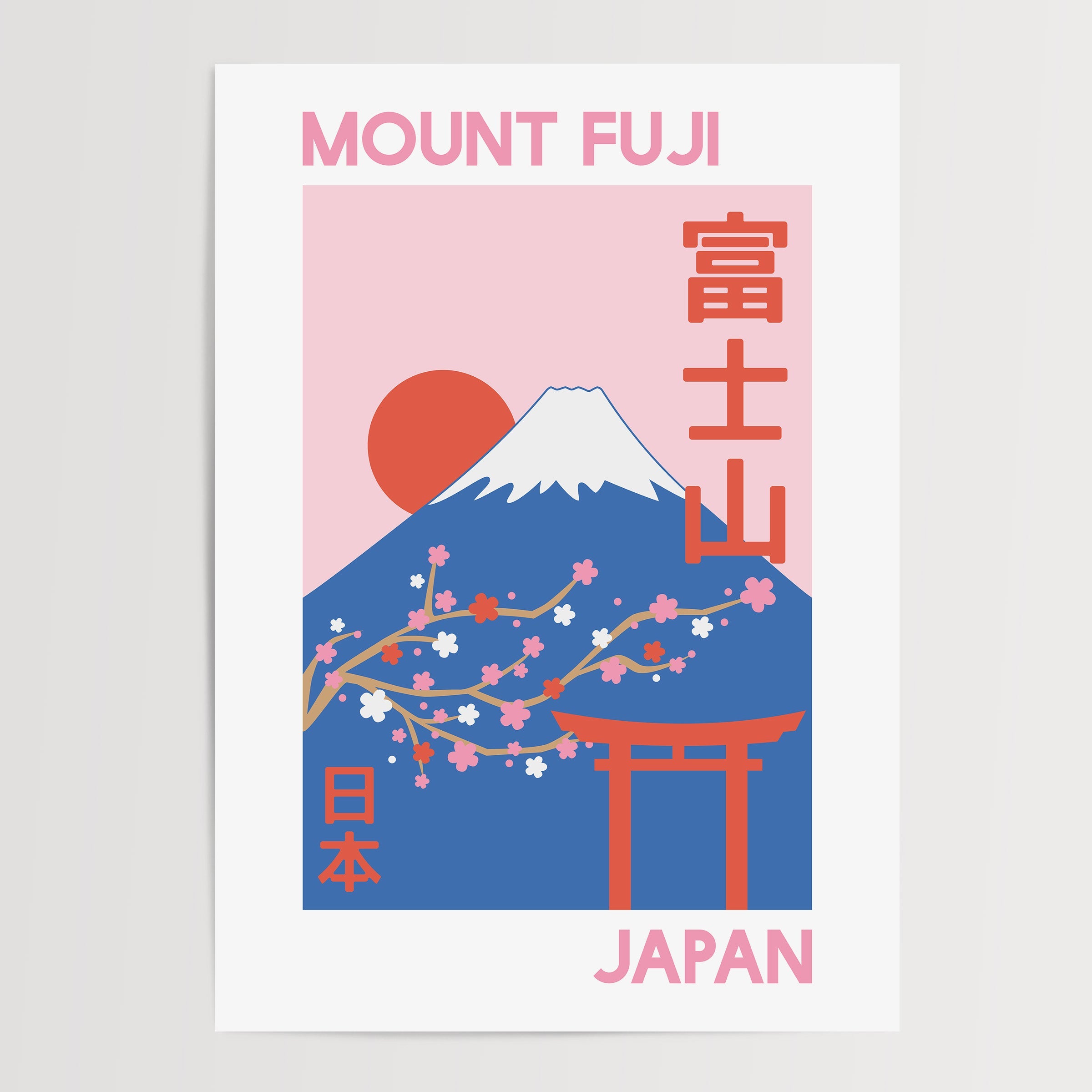 Mount Fuji Illustrationsposter