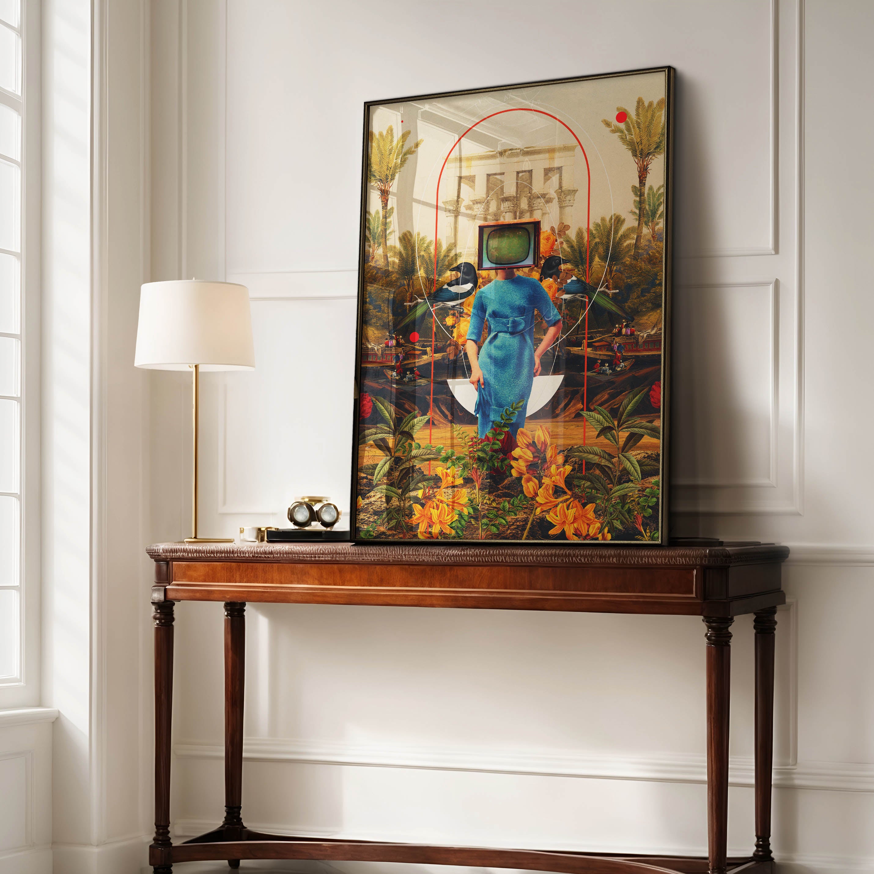 floral illustration of a woman