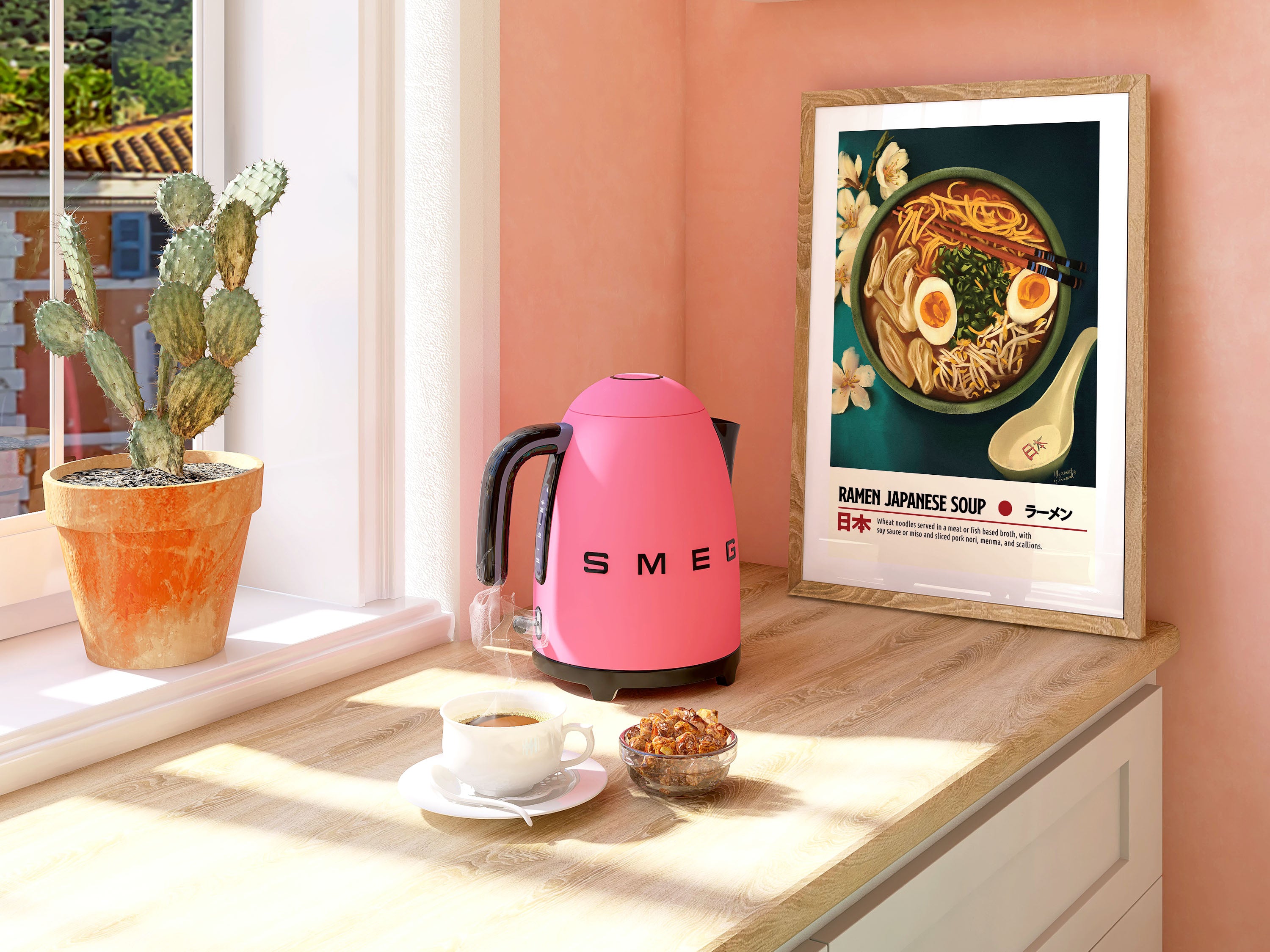 Japanese ramen soup illustration