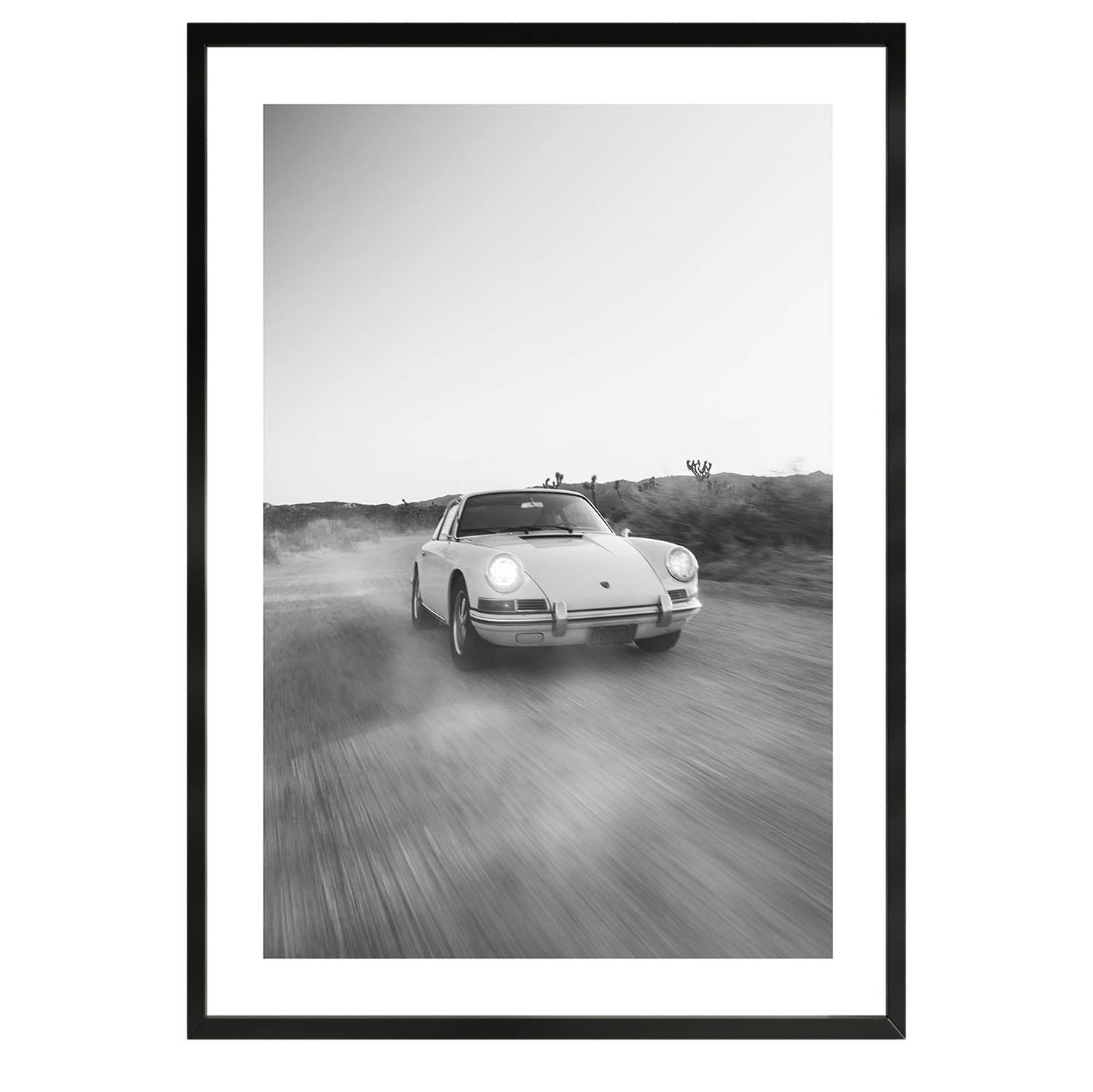 black and white porsche poster, wall art, wall decor