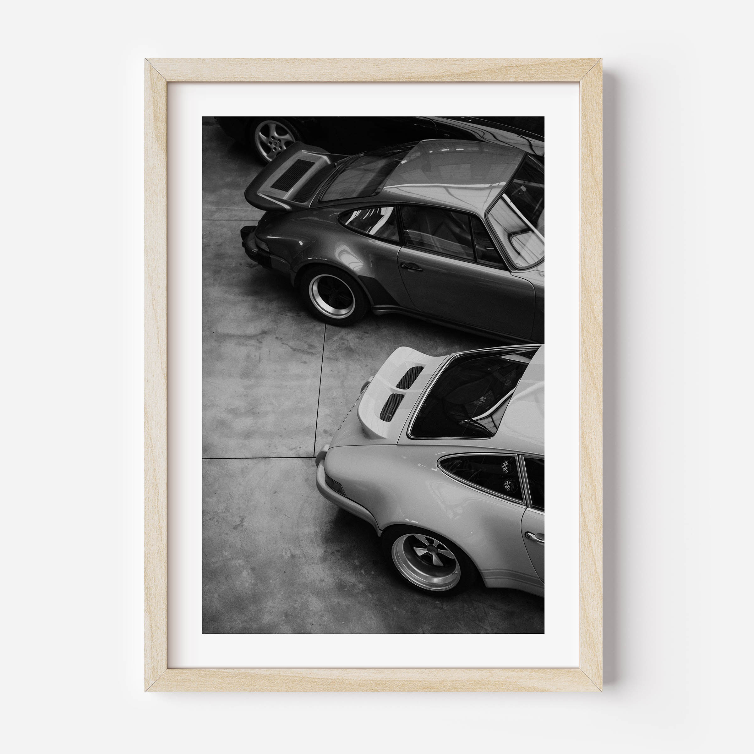 black and white poster of porsche, wall art, wall decor, cars, automotive