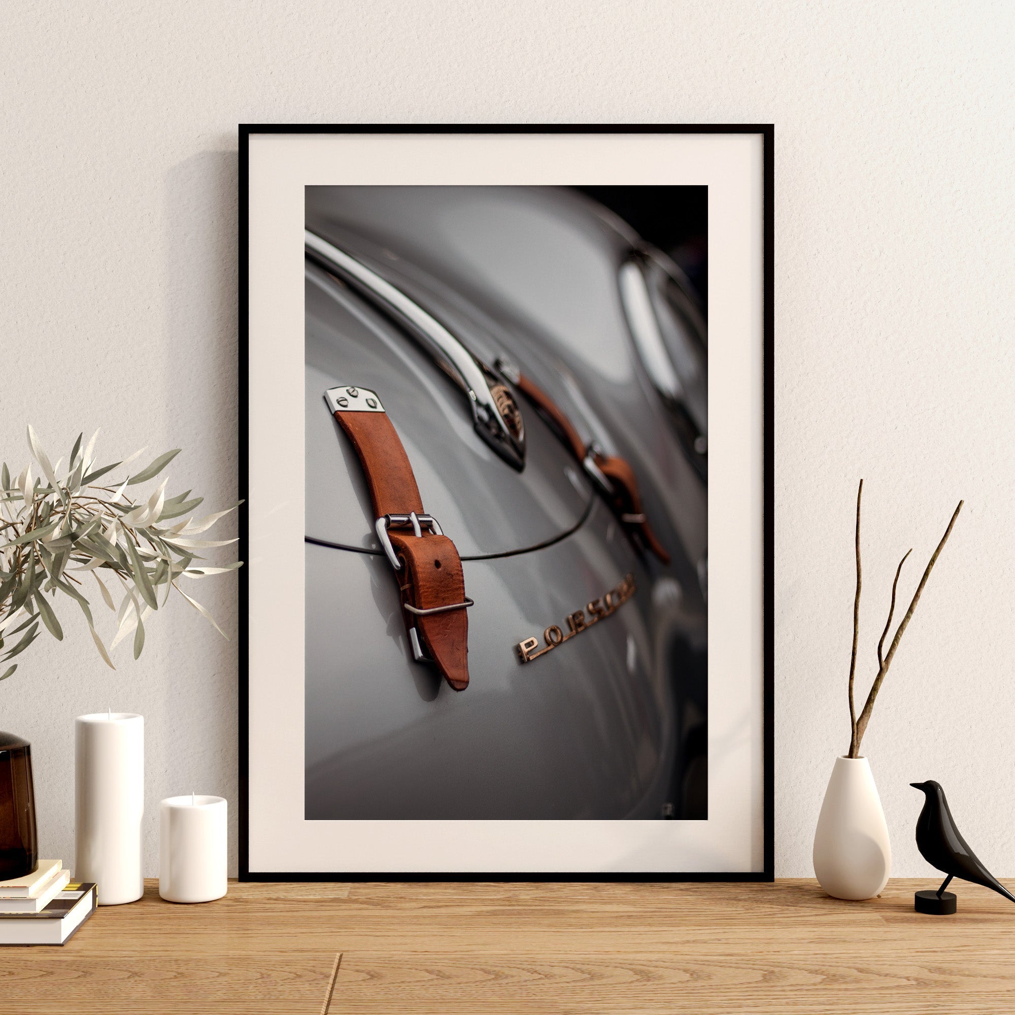 porsche 356 speedster wall art/print in a black frame