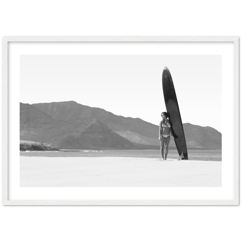 Black and White Beach Poster