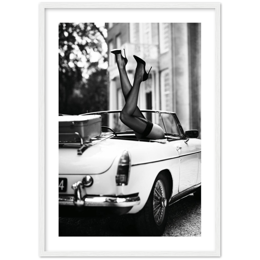 Model in Classic Car Poster
