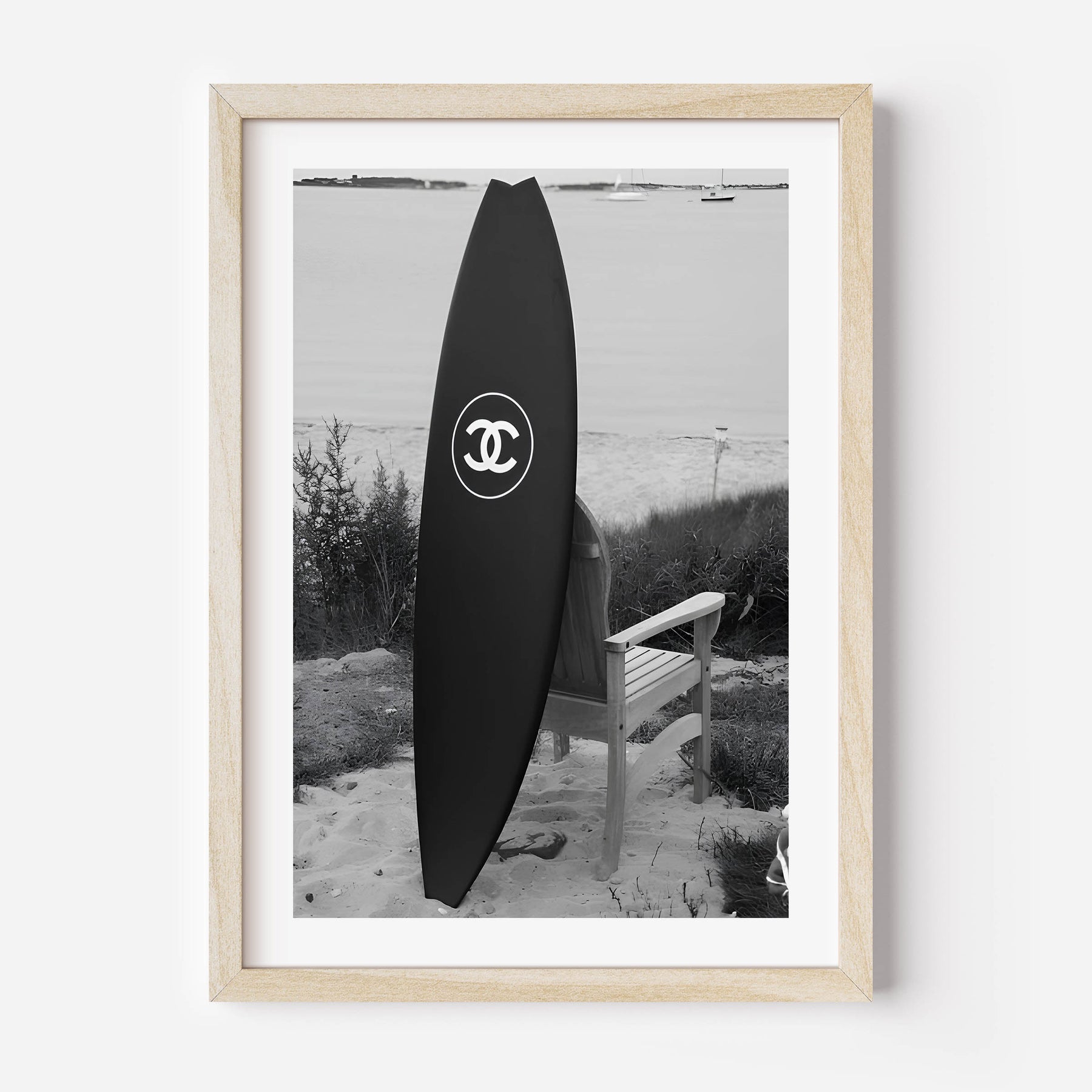 Chanel Surfing by Martina Pavlova Fine Art Paper Poster ( Sports > Surfing art) - 24x16x.25