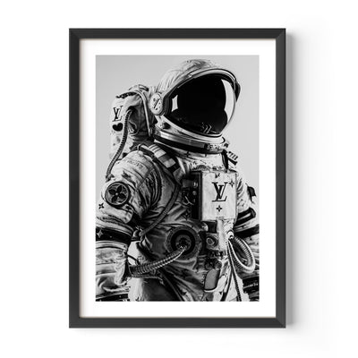 louis vuitton astronaut in black and white fine art print