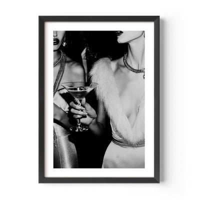 Fine art poster featuring a stylish close-up of high heels, captured on analog film with a vintage grain effect. The image exudes fashion, elegance, and timeless glamour.