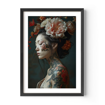 japanese muse poster, wall art, home decor fine art, portrait