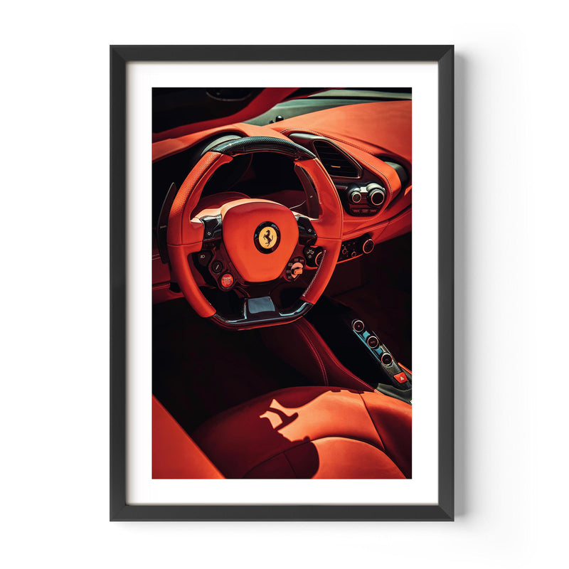 ferrari red interior posters/wall art, home decor, interior design