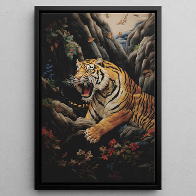 japanese tiger art style cavas print