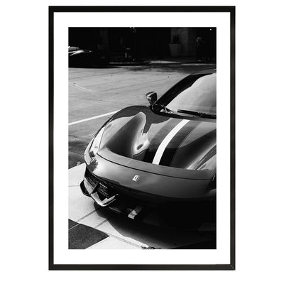 Ferrari Black and White Poster