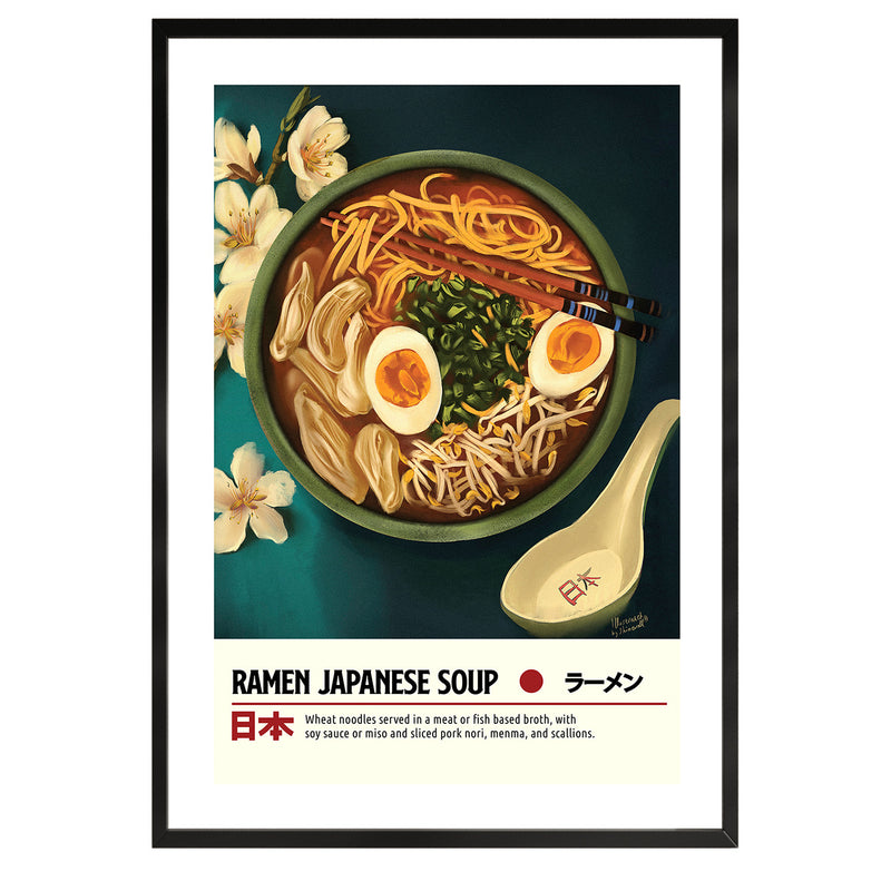 Japanese ramen soup illustration