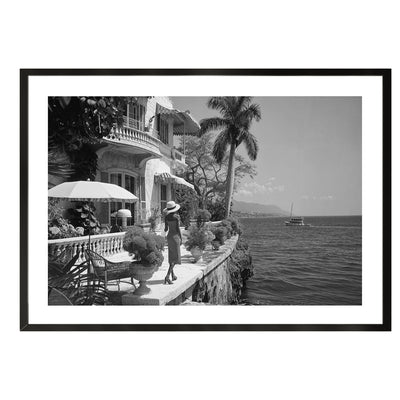 vintage amalfi coast, sixties, retro, black and white, poster, print, wall art