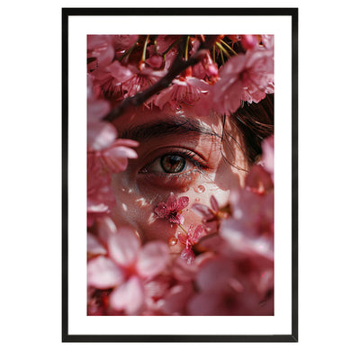 portrait of a woman with flowers, wall art, poster, print, wall decor