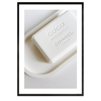 still life poster of a coco Chanel soapbar