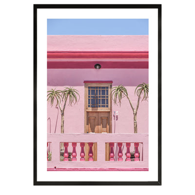 Tropical pink house poster/ wall decor/ wall art