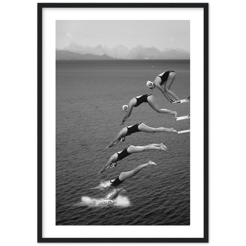 Black and White Diving Poster