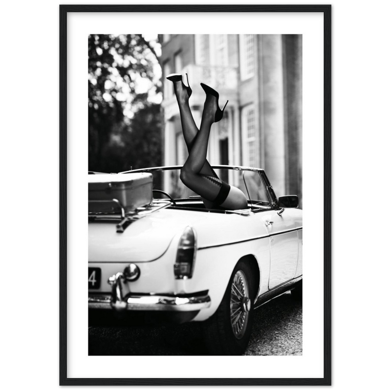 Model in Classic Car Poster