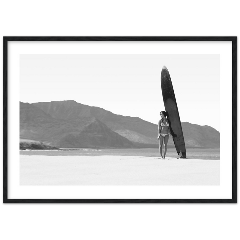 Black and White Beach Poster